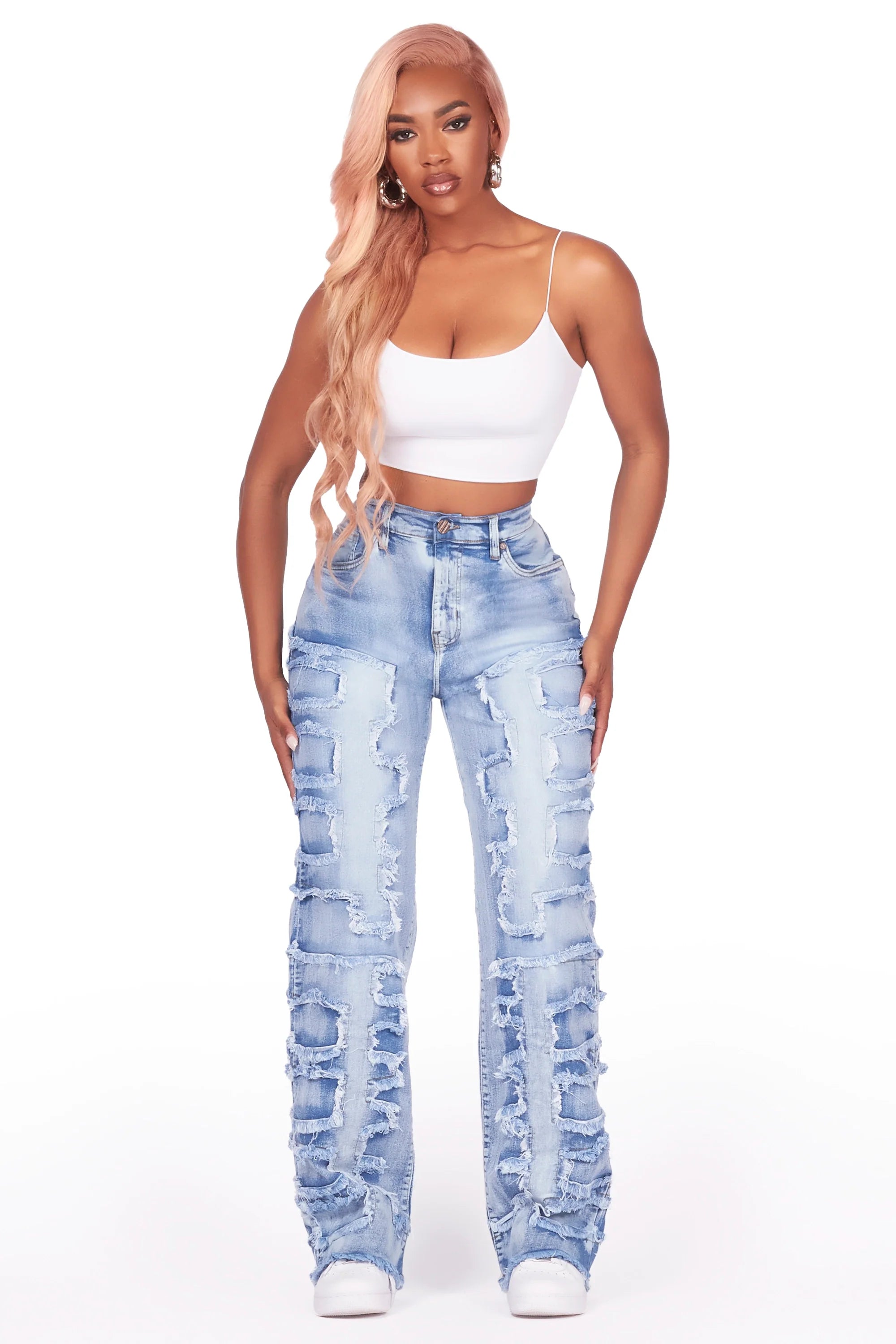 Jhourney Light Wash Baggy Stacked Jean