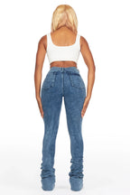 Got A Crush Dark Acid Distressed Super Stacked Jean