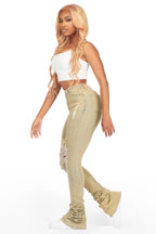 Got A Crush Tinted Light Wash Distressed Super Stacked Jean