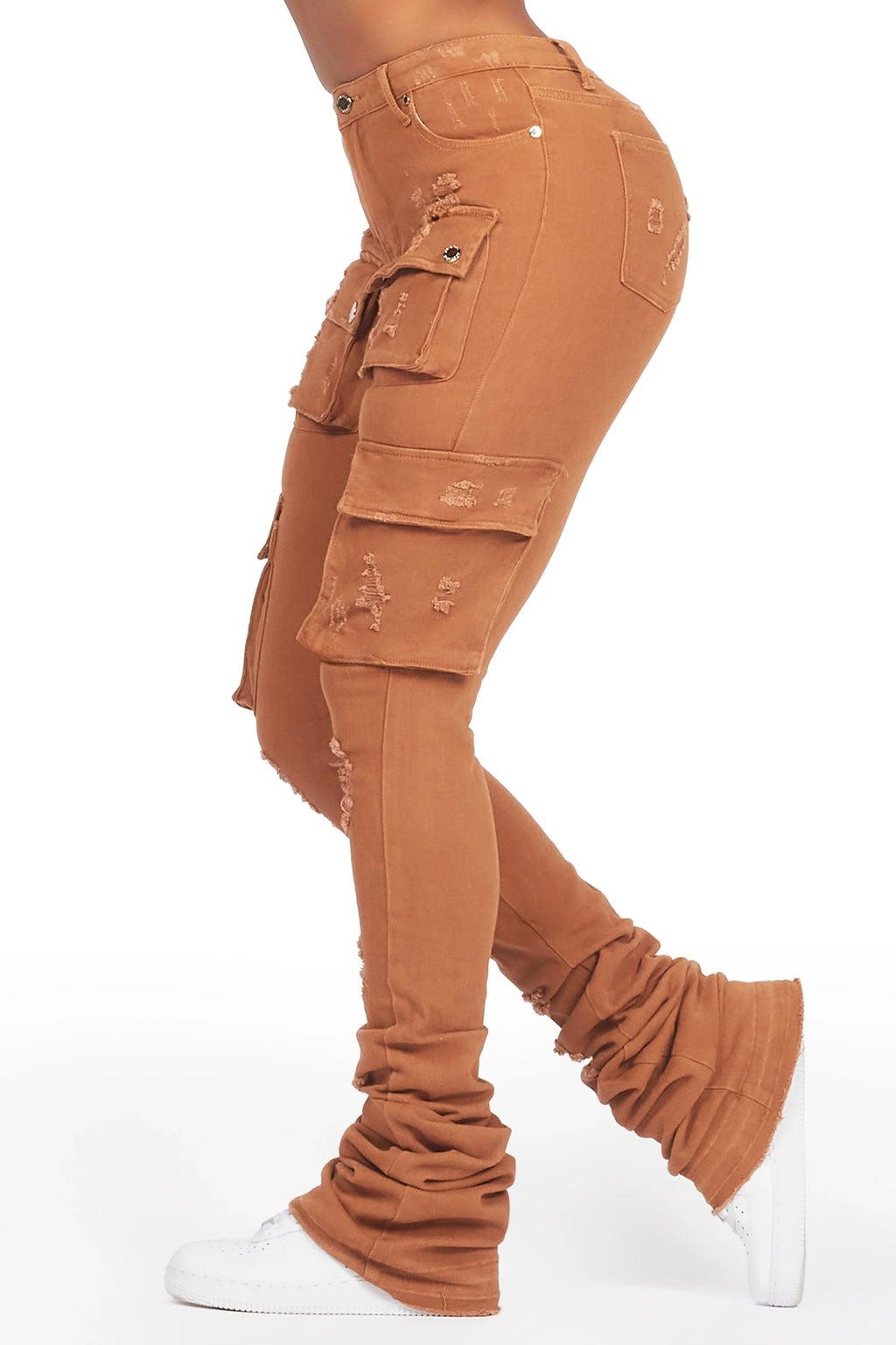 Noor Tan Cargo Super Stacked Jean