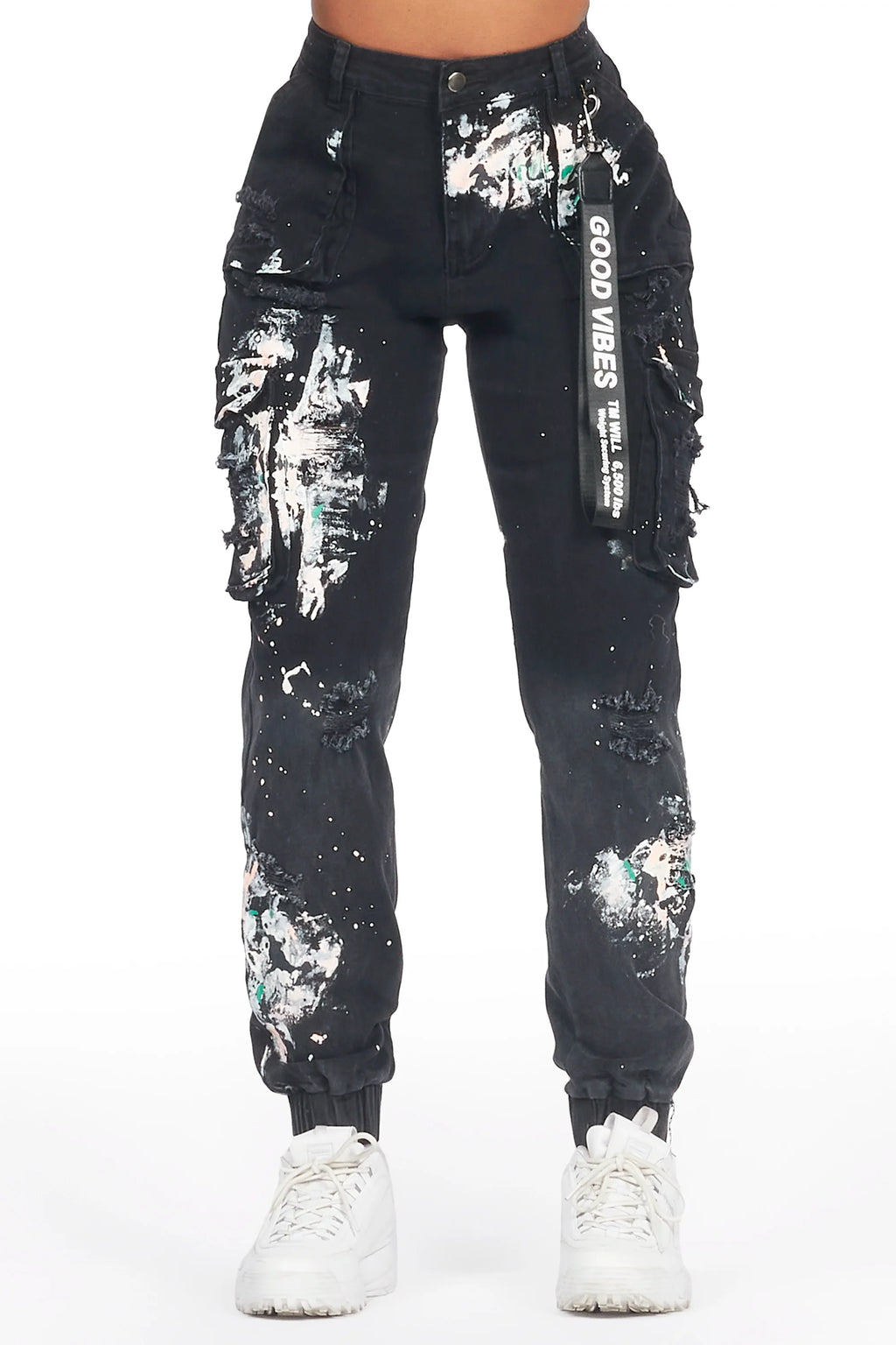 Kherry Black Painted Jogger Jean