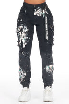Kherry Black Painted Jogger Jean