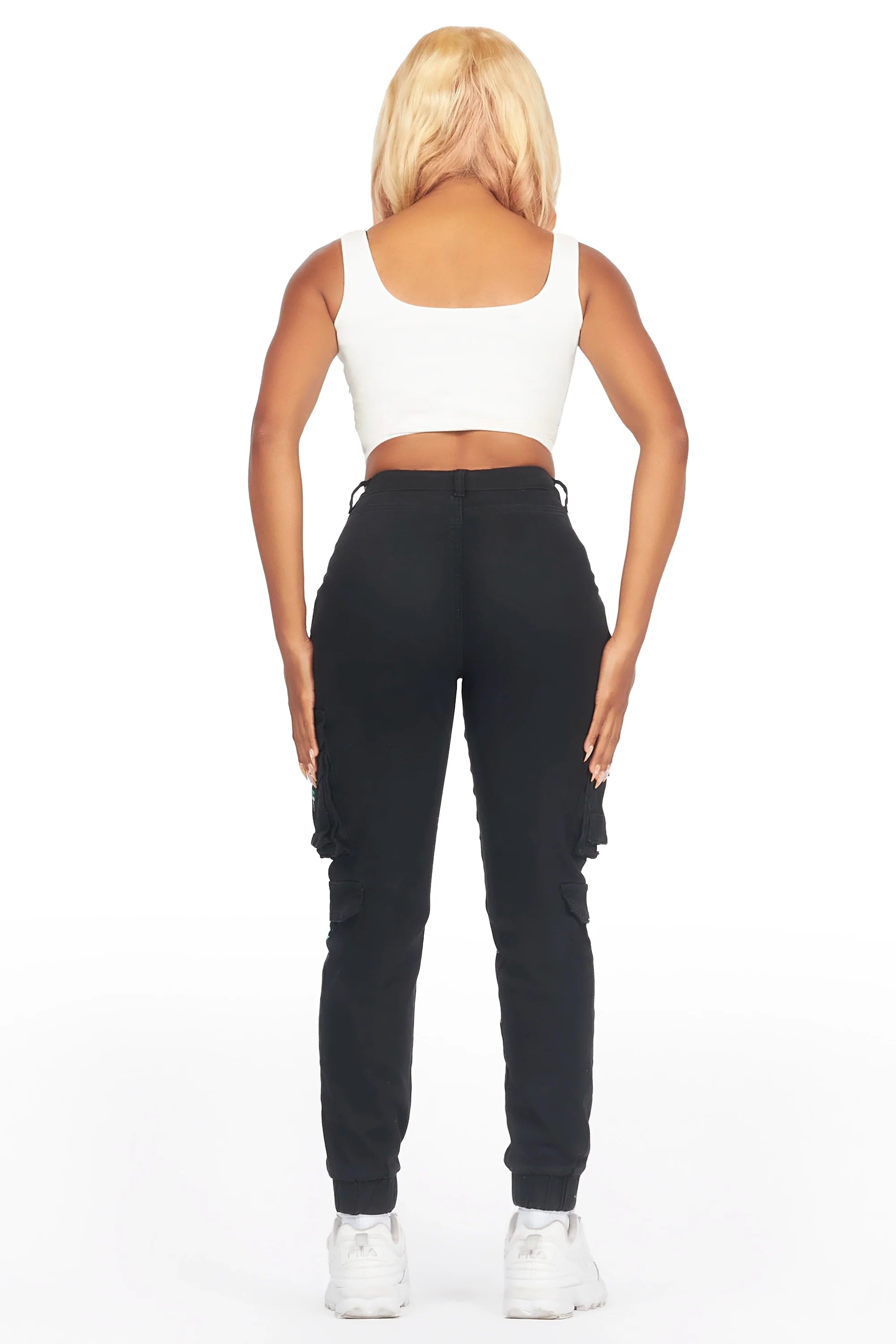 Tamara Black Painted Jogger Jean