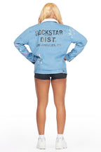Cozmo Light Wash Painted Denim Jacket