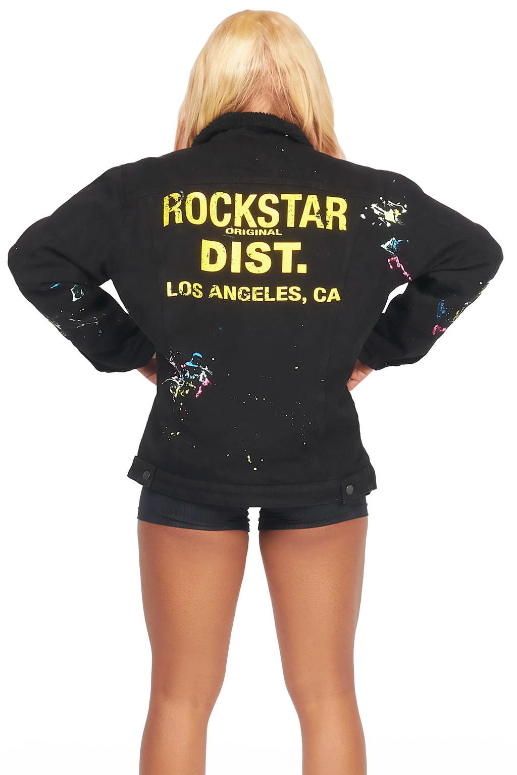 Cozmo Black Painted Denim Jacket