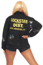 Cozmo Black Painted Denim Jacket