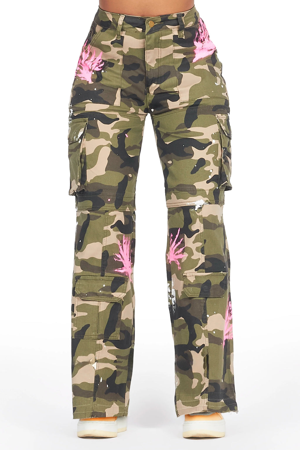 Sheree Camo Painted Wide Leg Jean
