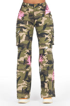 Sheree Camo Painted Wide Leg Jean