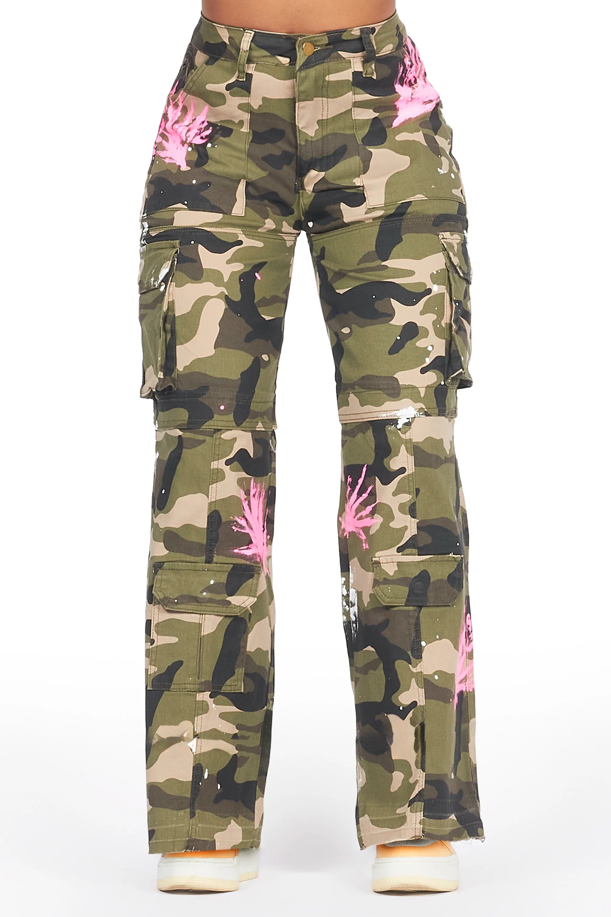 Sheree Camo Painted Wide Leg Jean