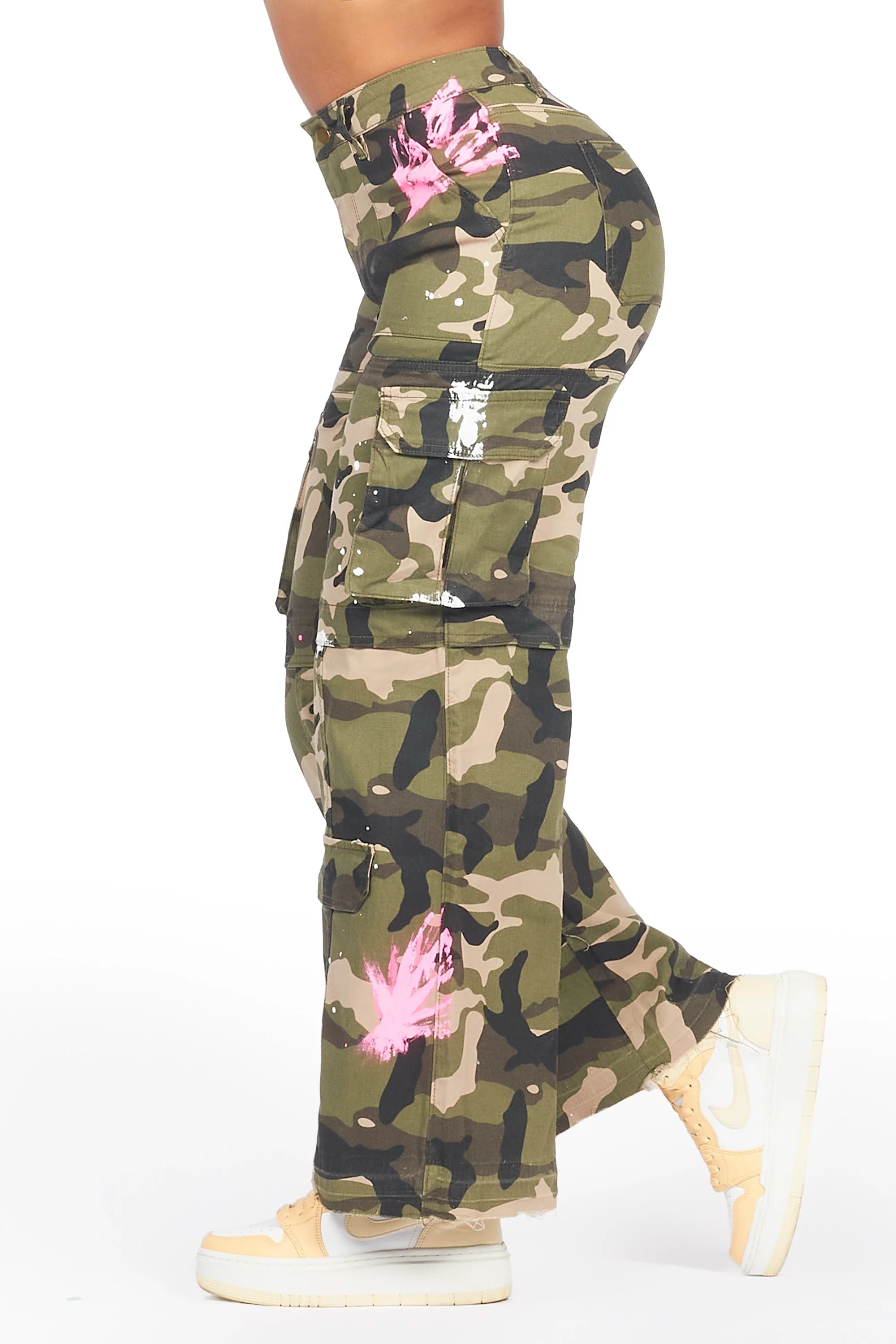 Sheree Camo Painted Wide Leg Jean