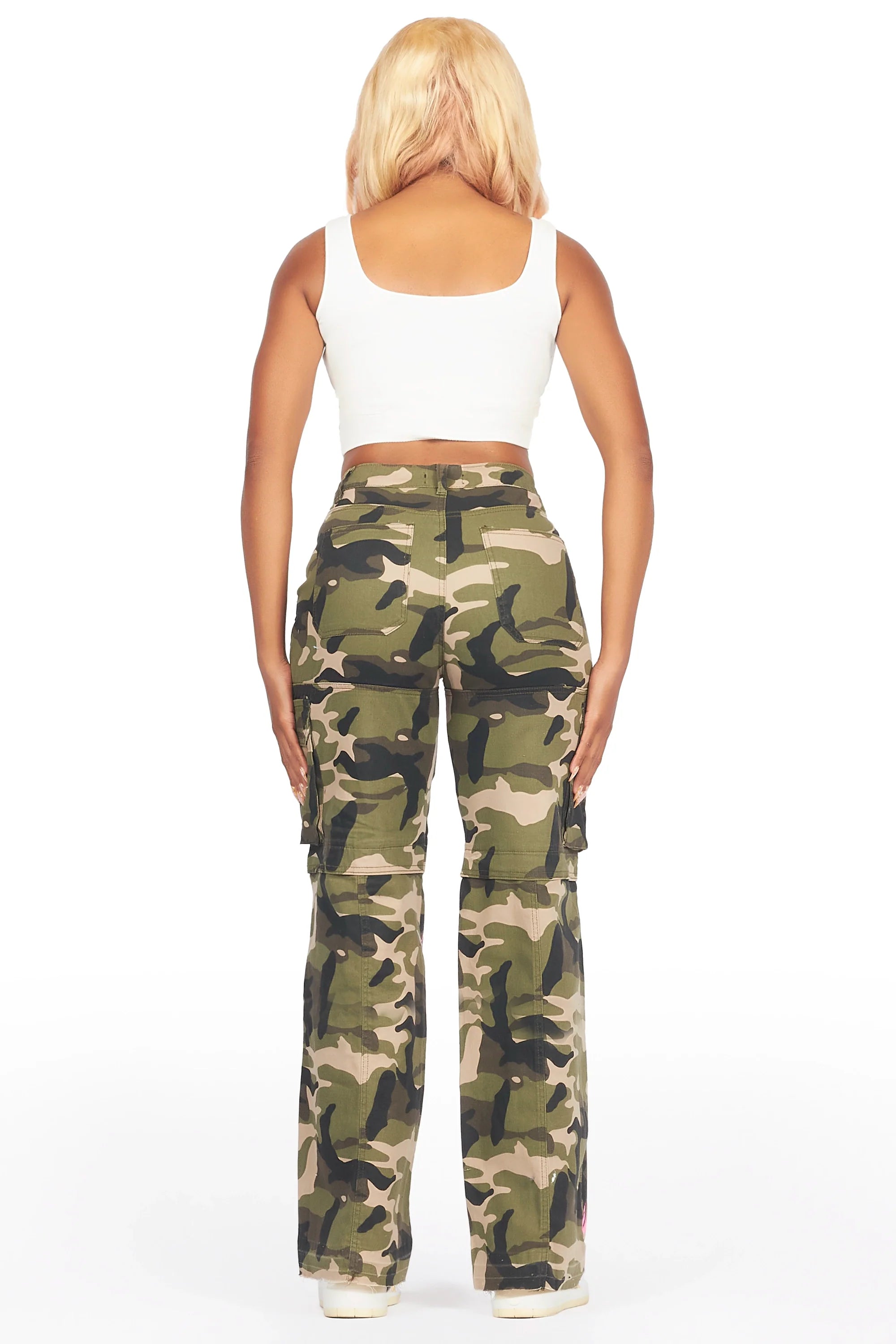 Sheree Camo Painted Wide Leg Jean