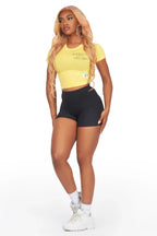Lashina Yellow Crop T-Shirt