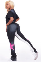 Kaliyah Black T-Shirt Trackset