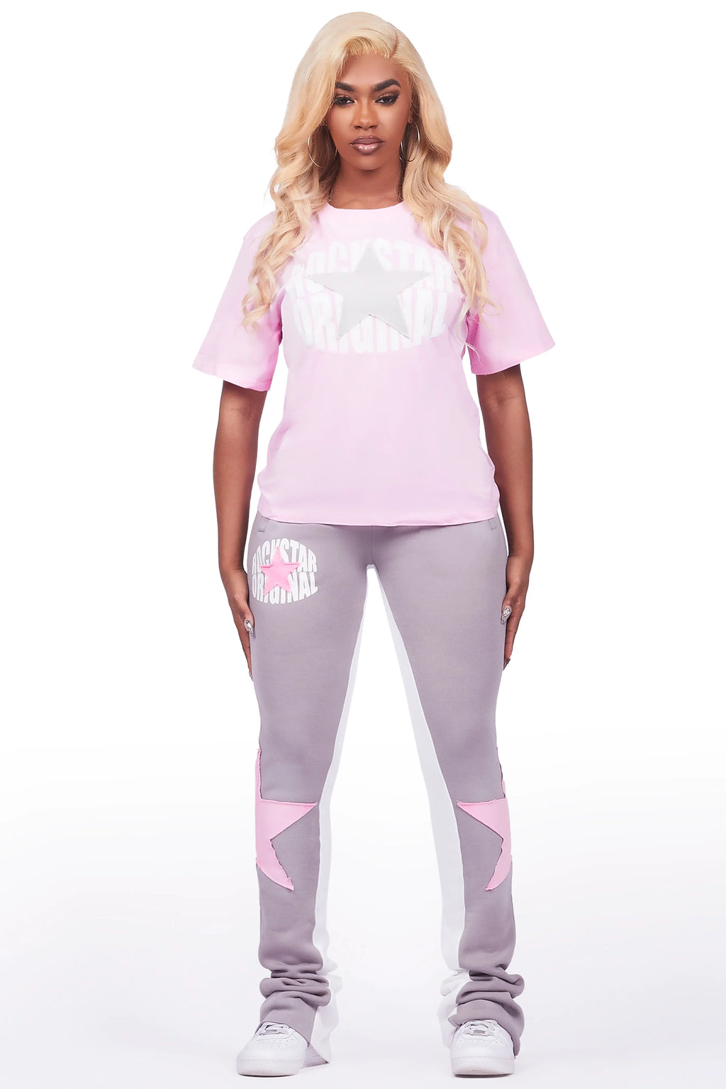 Kaliyah Pink/Grey T-Shirt Trackset