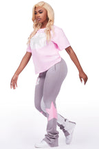 Kaliyah Pink/Grey T-Shirt Trackset