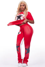 Kaliyah Red T-Shirt Trackset
