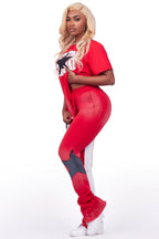 Kaliyah Red T-Shirt Trackset