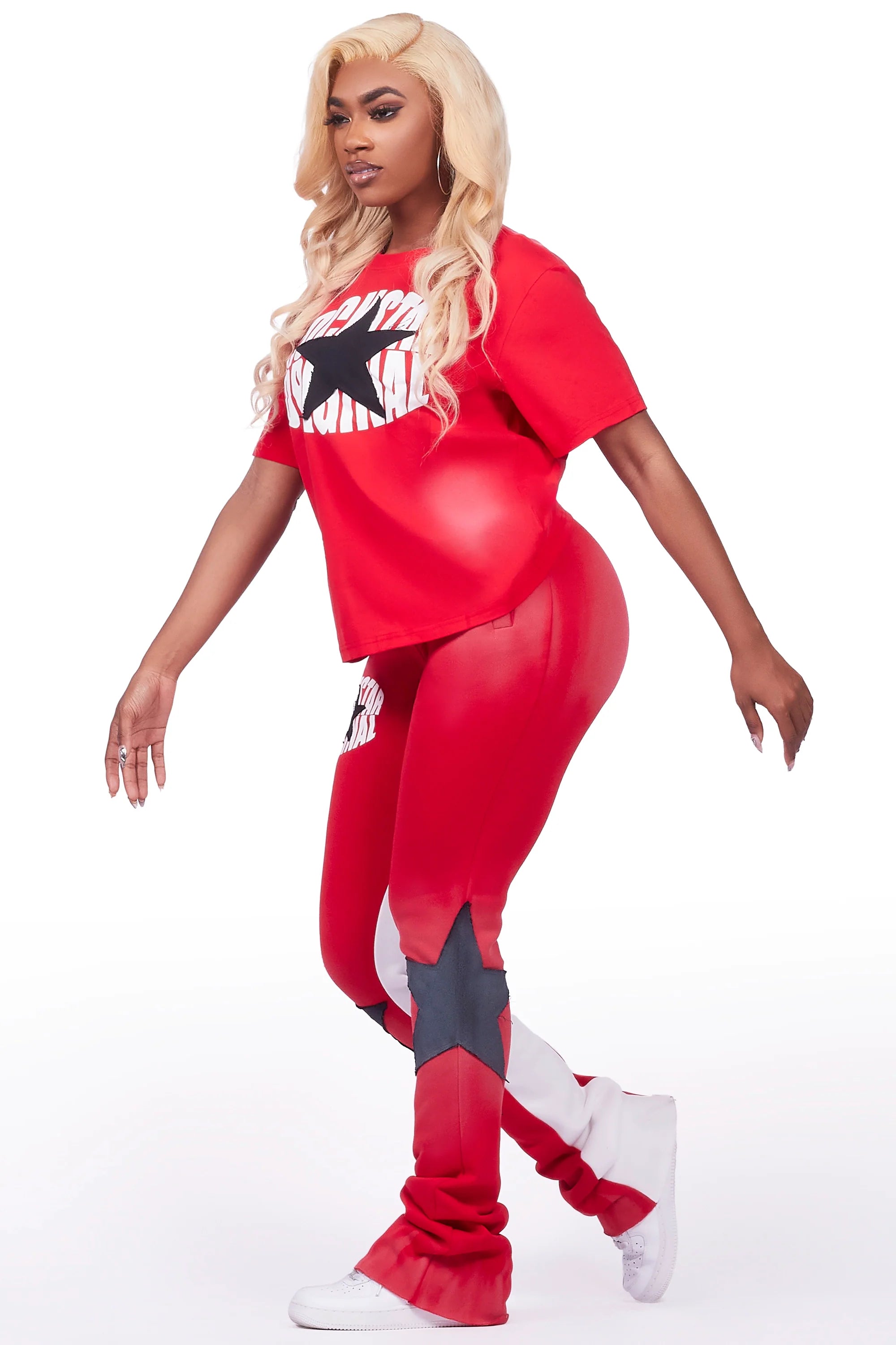 Kaliyah Red T-Shirt Trackset