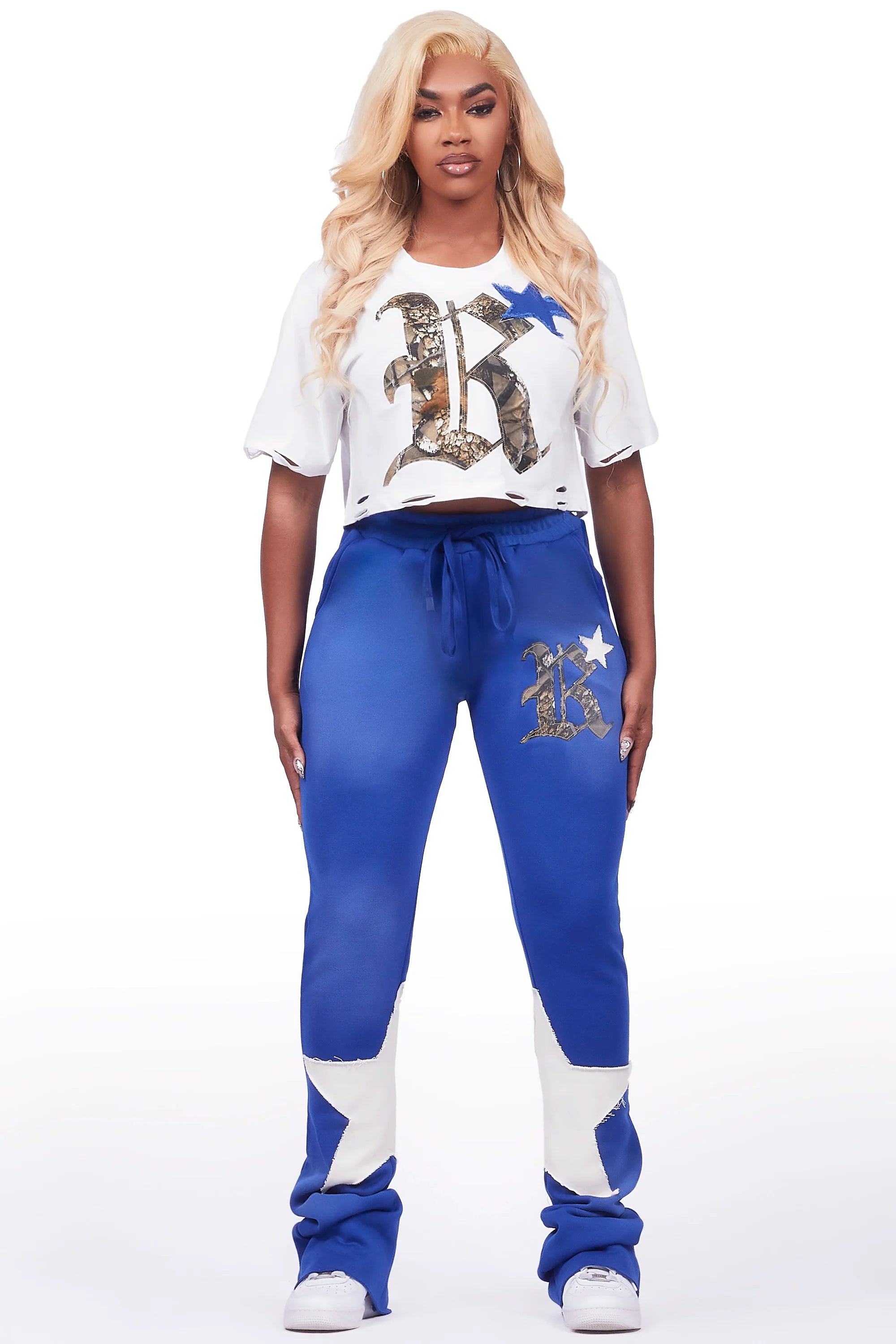 Delgera White/Royal Blue T-Shirt Trackset