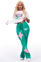 Aliyah White/Green T-Shirt Trackset