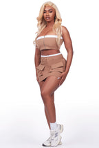 Allahna Tan Skirt Set