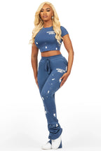 Kristina Navy T-Shirt Super Stacked Trackset