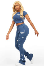 Kristina Navy T-Shirt Super Stacked Trackset