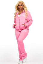 Tanazia Pink Zip Up Super Stacked Trackset