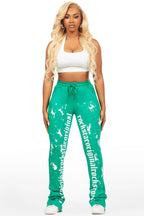 Adwinna Green Super Stacked Track Pant