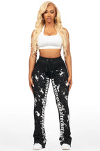 Adwinna Black Super Stacked Track Pant