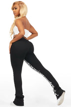 Adwinna Black Super Stacked Track Pant