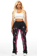 Adwinna Black/Pink Super Stacked Track Pant