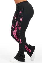 Adwinna Black/Pink Super Stacked Track Pant