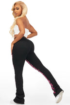 Adwinna Black/Pink Super Stacked Track Pant