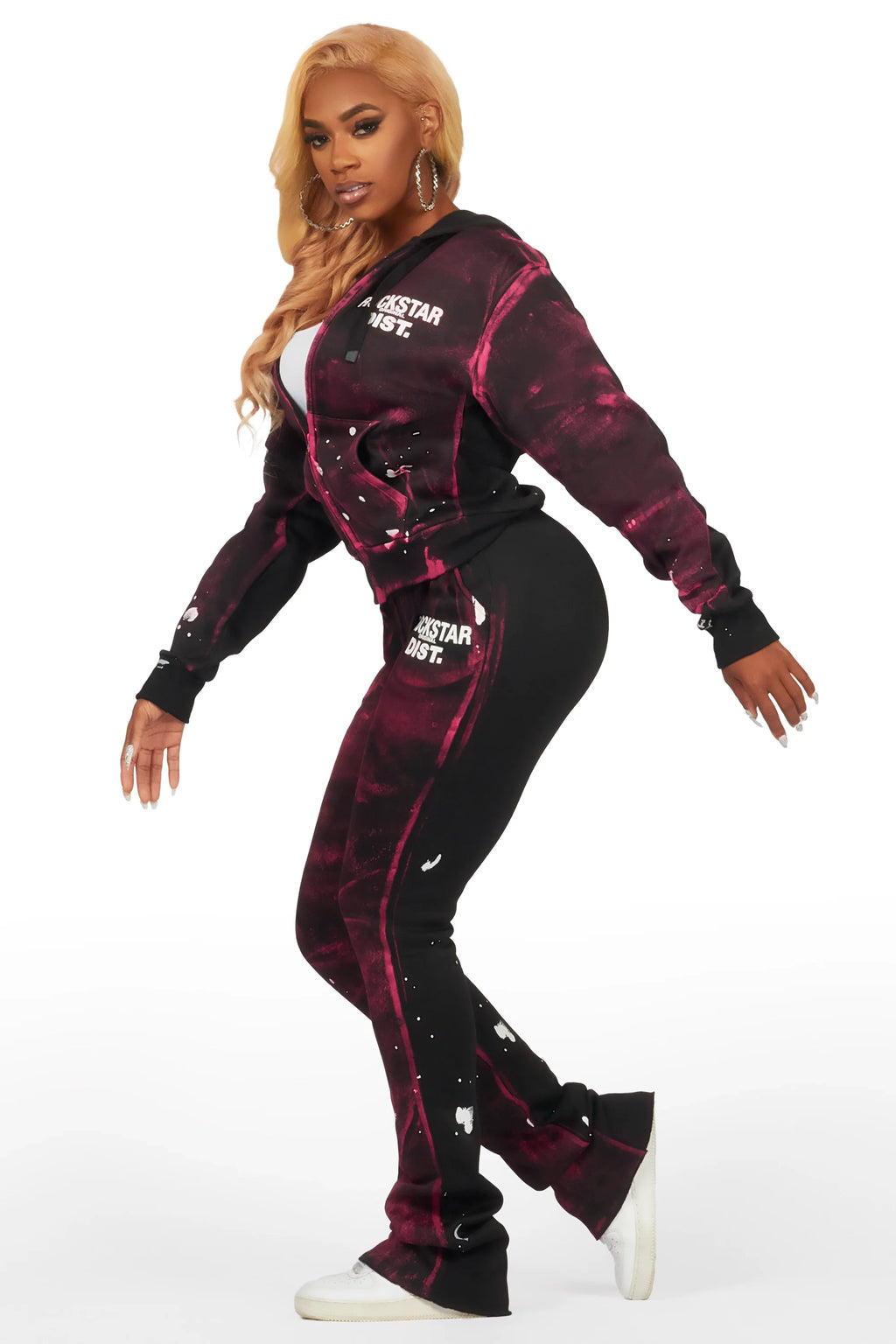 Martina Black Zip Up Super Stacked Trackset