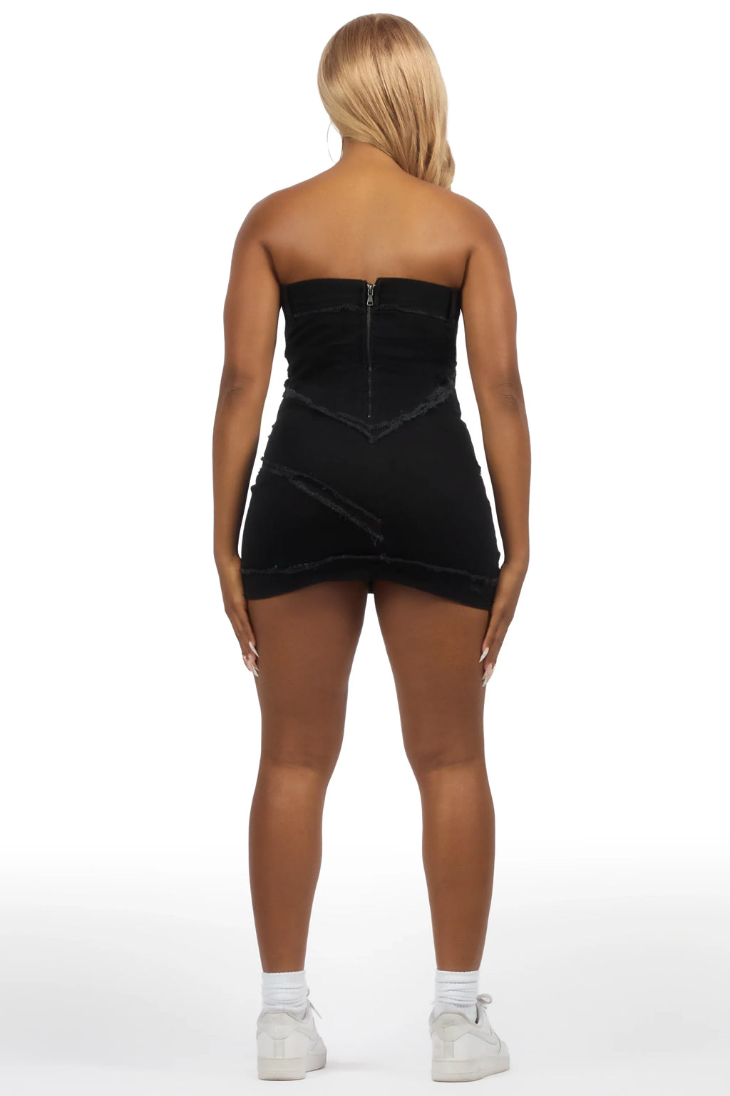 Anique Black Denim Mini Dress