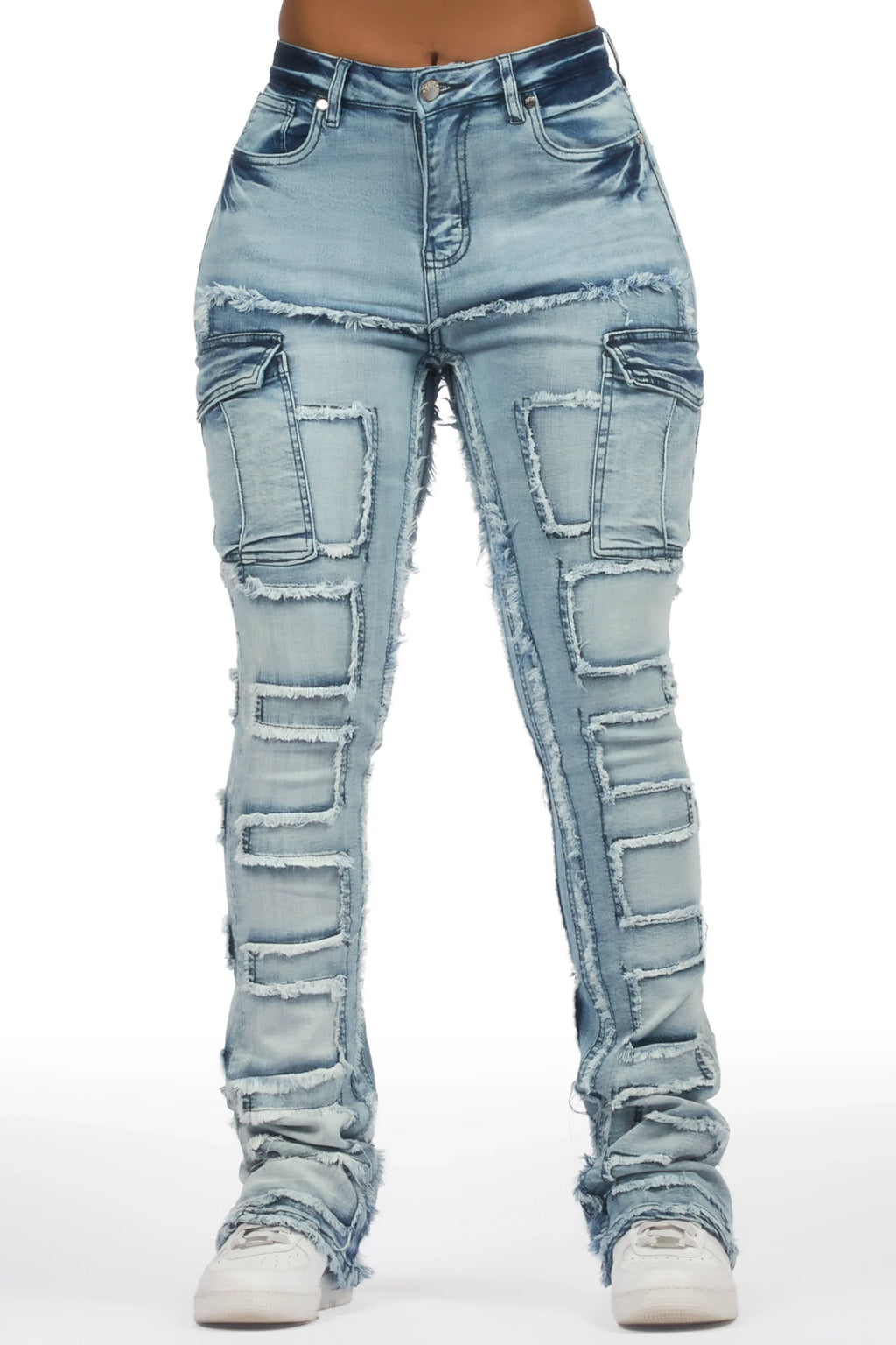 Ramia Med. Wash Stacked Flare Jean