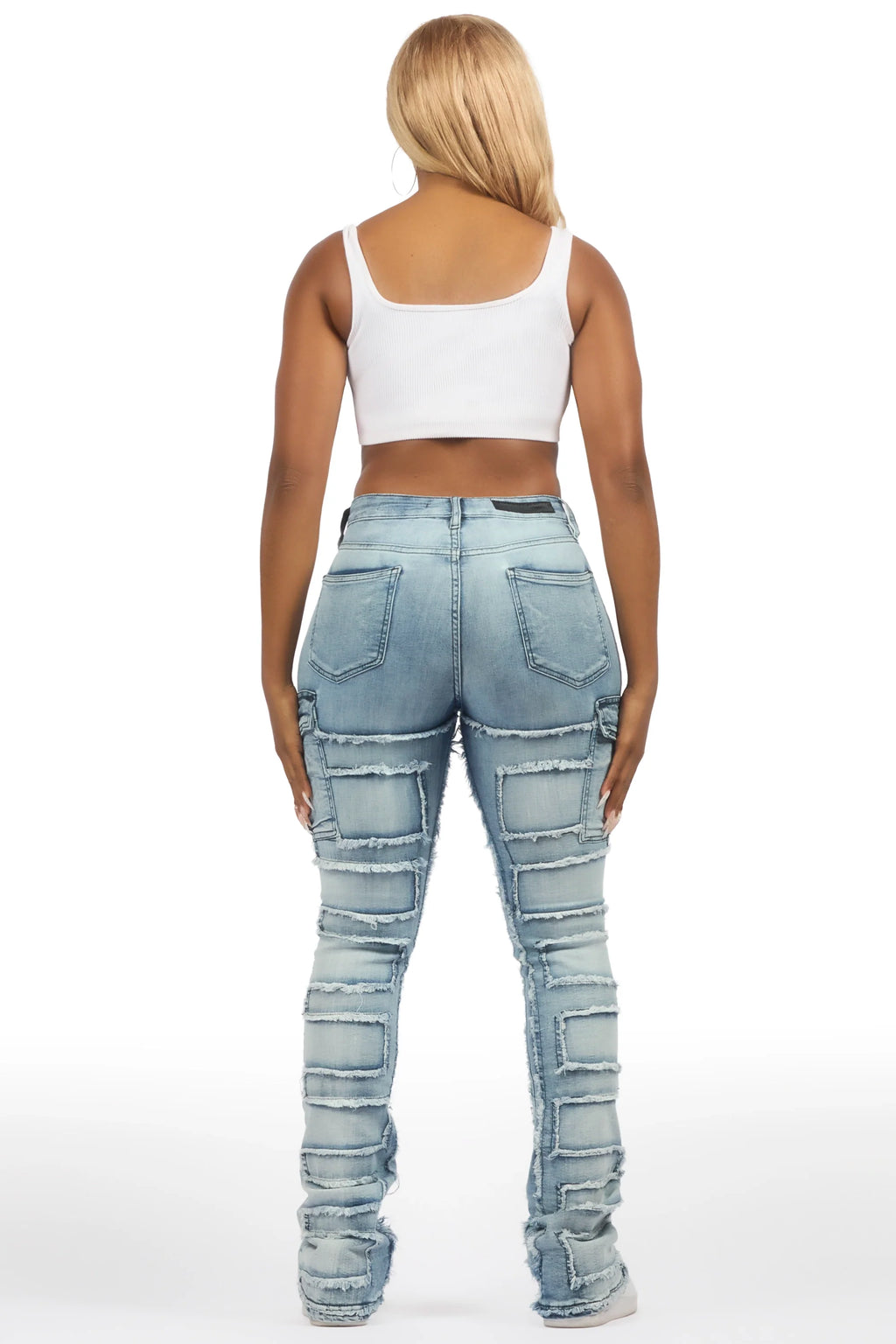 Ramia Med. Wash Stacked Flare Jean