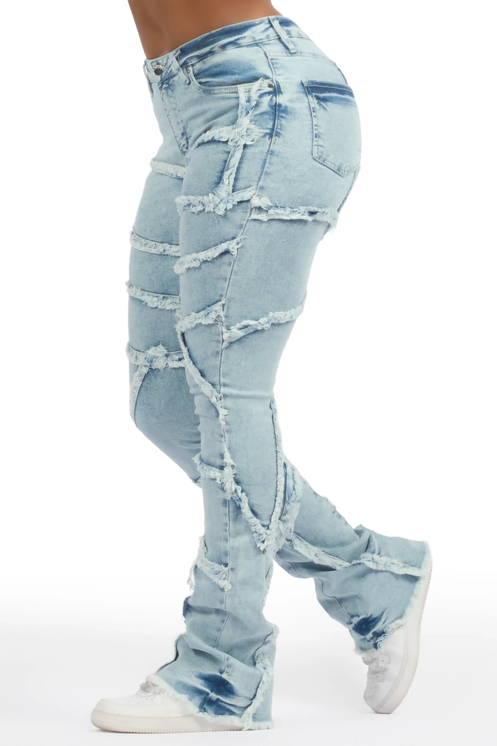Zytaii Light Wash Stacked Flare Jean
