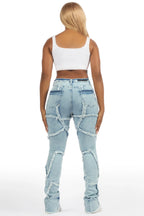 Zytaii Light Wash Stacked Flare Jean