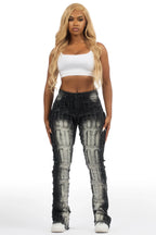 Taquila Grey Wash Stacked Flare Jean