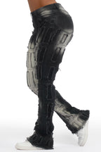 Taquila Grey Wash Stacked Flare Jean