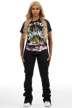 Moniqa Black Tee & Phoebe Black Jean Set