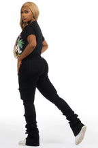 Moniqa Black Tee & Phoebe Black Jean Set