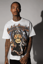 Airhart White Graphic Rhinestone T-Shirt