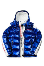 Metallic Royal Blue Alasia Puffer Jacket