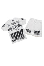 Amos White T-Shirt/Raw Edge Short Set