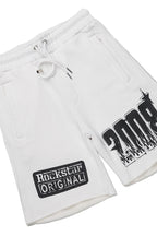 Amos White T-Shirt/Raw Edge Short Set