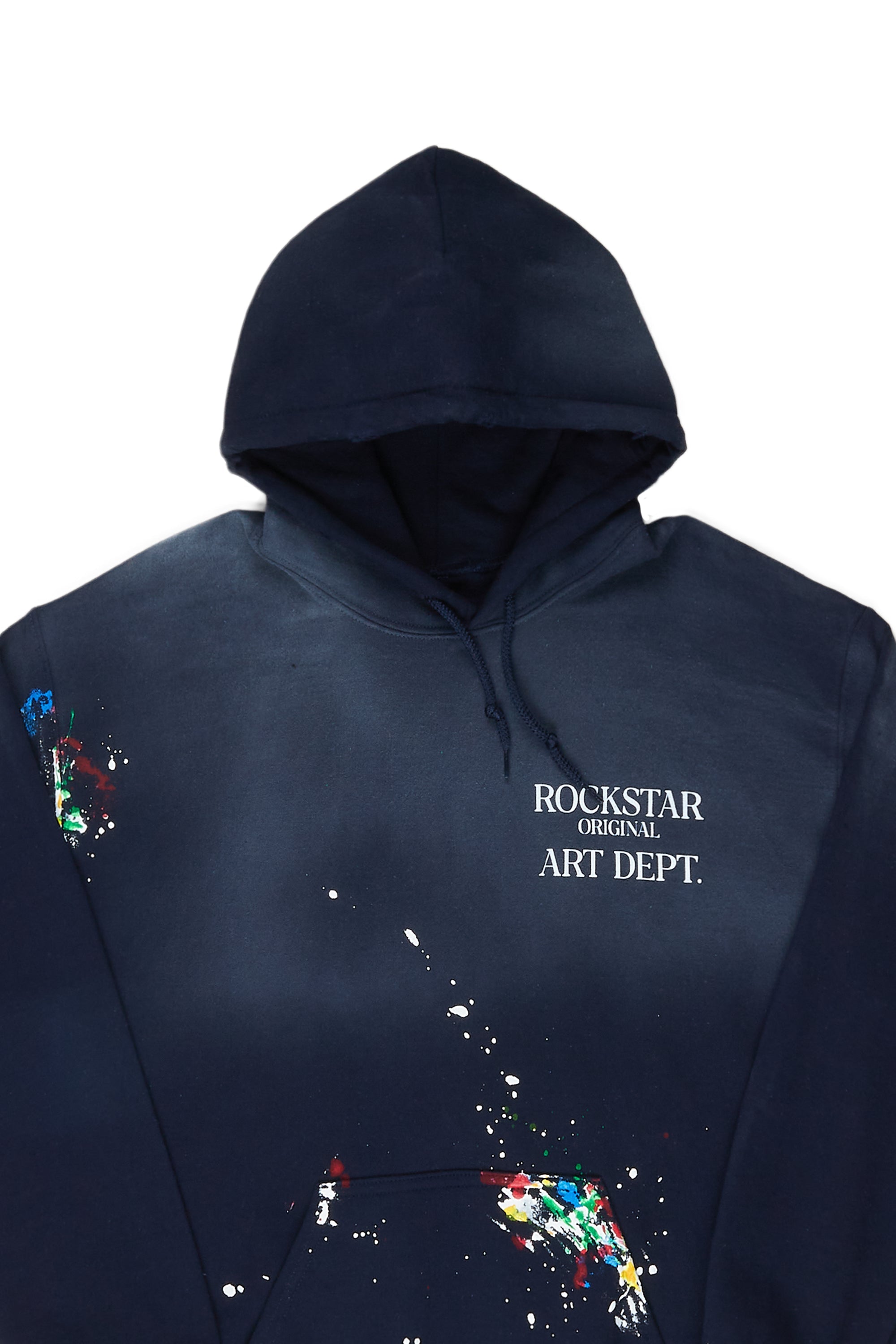 Rockstar Art Dist. Navy Graphic Hoodie