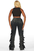Cataleya Black Wash Super Stacked Jean